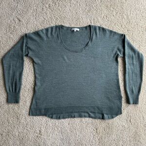 Madewell Sweater Womens Medium Green Merino Wool Blend Lightweight Knit Top